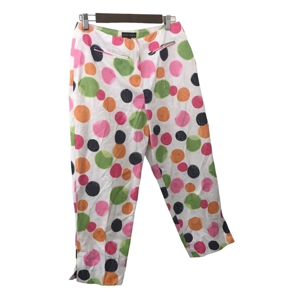 Randy Kemper multi color polka dot trousers size 8